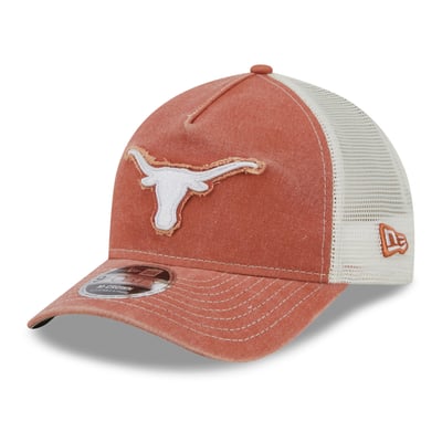 Texas Longhorns New Era Unisex Faded A-Frame 9FORTY Adjustable Trucker Hat - Texas Orange