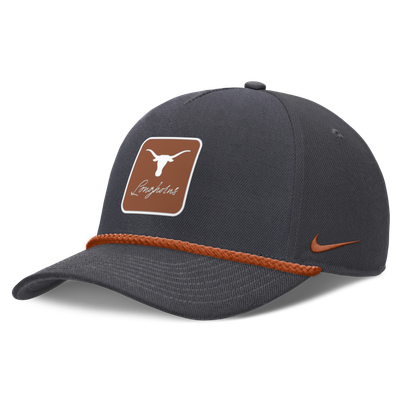Texas Longhorns Nike Unisex Script Rope Rise Adjustable Hat - Anthracite