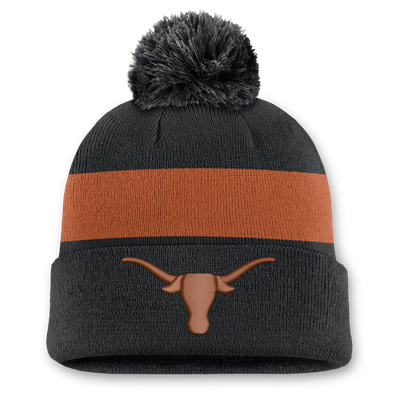 Texas Longhorns Nike Unisex Primetime Stripe Cuffed Knit Hat with Pom - Black
