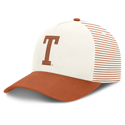  Texas Longhorns Nike Unisex Vault Striped A-Frame Rise Adjustable Hat - White/Texas Orange