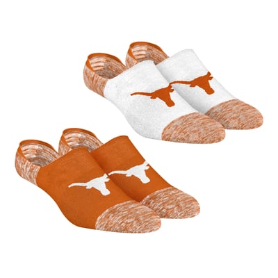 Texas Longhorns Rock Em Unisex Two-Pack Marl No-Show Socks