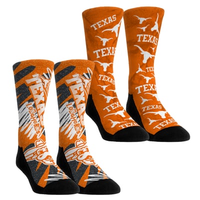 Texas Longhorns Rock Em Unisex Two-Piece Team Blast Crew Socks Set