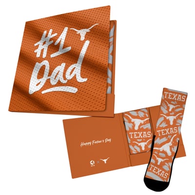  Texas Longhorns Rock Em Unisex #1 Dad Gift Card Socks - Texas Orange