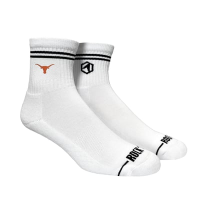  Texas Longhorns Rock Em Unisex Casual Stripe Quarter-Length Socks - White