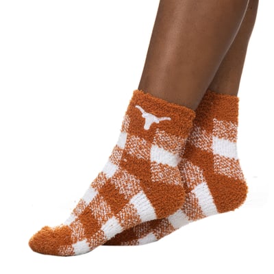 Texas Longhorns ZooZatz Unisex Buffalo Check Quarter-Length Socks
