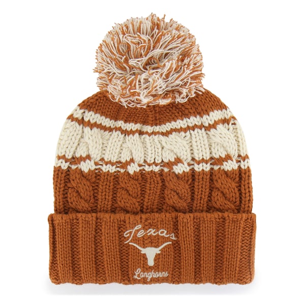 Fan Favorite Texas Longhorns Women’s Pom Pom Cream Beanie Texas Longhorns  main image 2
