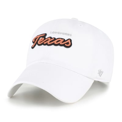 Texas Longhorns '47 Women's Trendy Script Clean Up Adjustable Hat - White