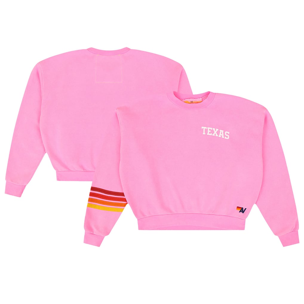 Texas Longhorns Aviator Nation Women's Cropped Tri-Blend Pullover Sweatshirt - Pink