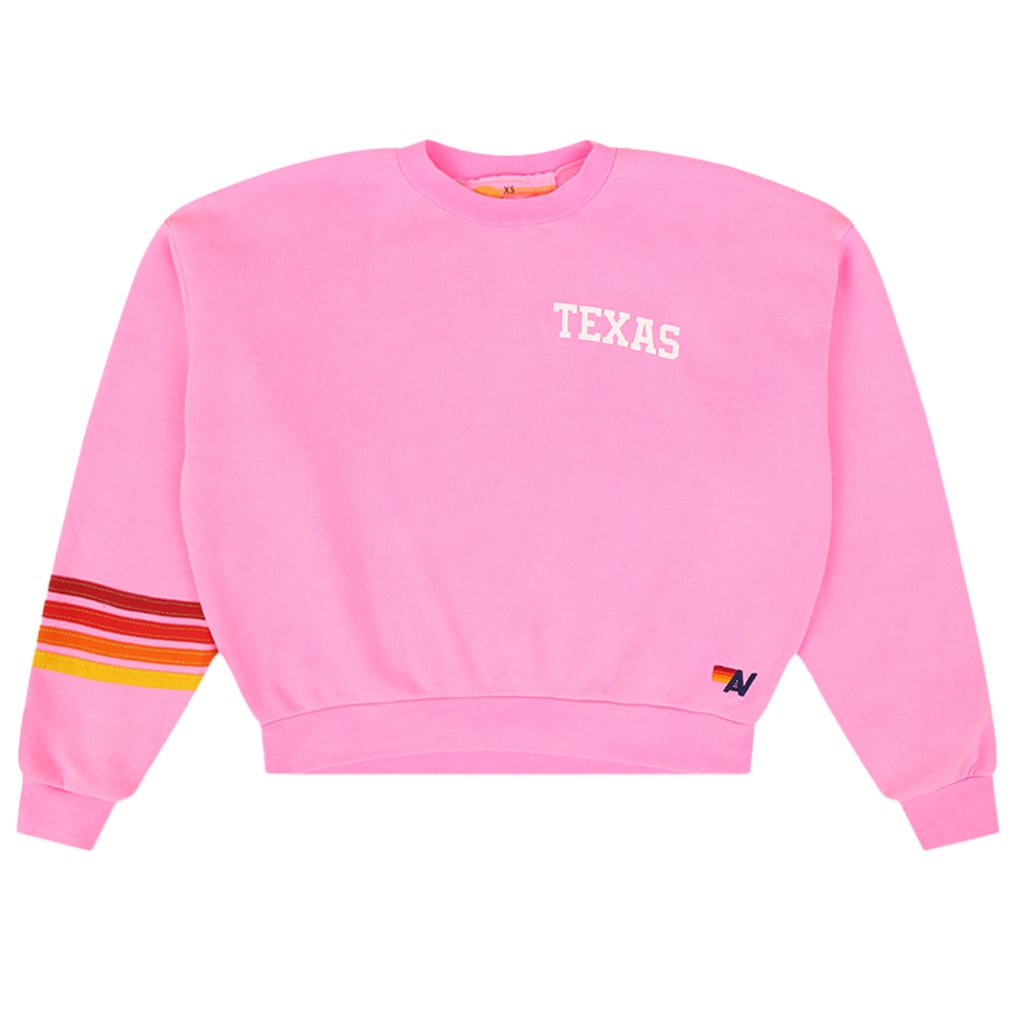 Texas Longhorns Aviator Nation Women's Cropped Tri-Blend Pullover Sweatshirt - Pink