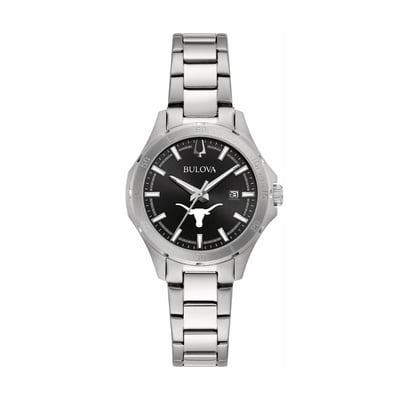 Texas Longhorns Bulova Women's Stainless Steel Sport Classic Watch - Black