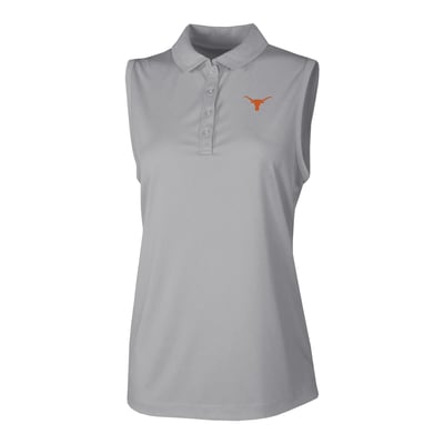  Texas Longhorns Columbia Women's Ace Flair Sleeveless Tank Polo - Gray