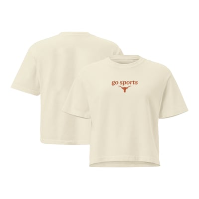 Texas Longhorns Comfort Colors Women's Go Sports Cropped T-Shirt - Cream