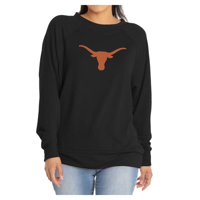 Texas Longhorns Flying Colors Apparel Women's Impressions Rylee Raglan Long Sleeve T-Shirt - Black
