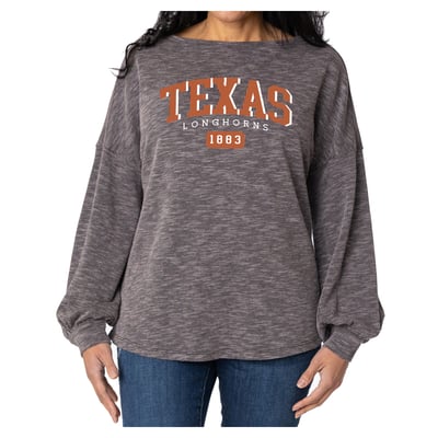 Texas Longhorns Flying Colors Apparel Women's Josie Balloon Sleeve Long Sleeve Tunic T-Shirt - Black
