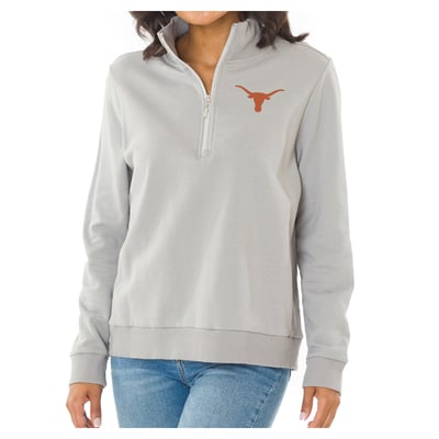 Texas Longhorns Flying Colors Apparel Women's Quinn Quarter-Zip Fleece - Gray

