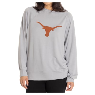 Texas Longhorns Flying Colors Apparel Women's Rylee Raglan Long Sleeve T-Shirt - Gray
