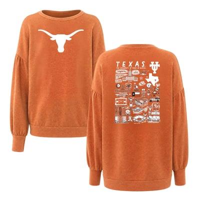 Texas Longhorns Flying Colors Apparel Women's Impressions Brooklyn Sweatshirt - Texas Orange

