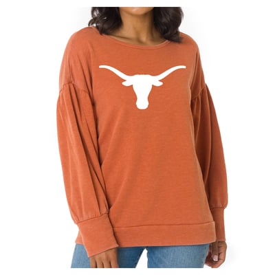 Texas Longhorns Flying Colors Apparel Women's Impressions Brooklyn Sweatshirt - Texas Orange
