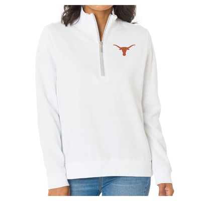 Texas Longhorns Flying Colors Apparel Women's Quinn Quarter-Zip Fleece - White
