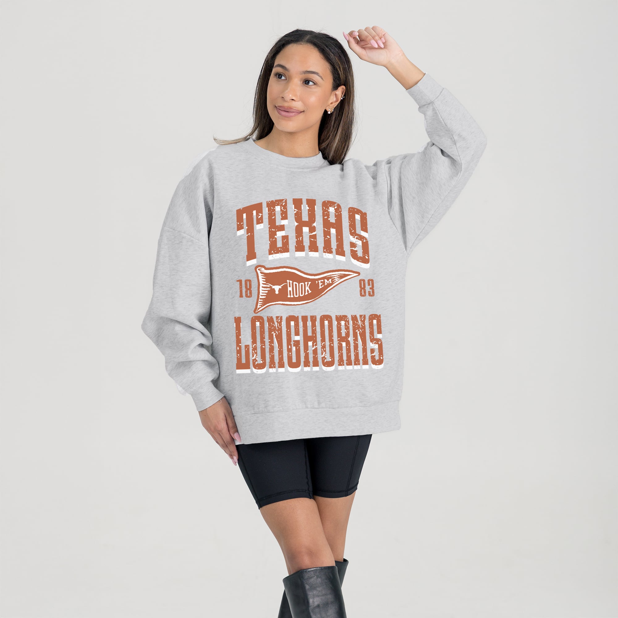 Gameday Couture Women's Pennant Pride Oversized Sweatshirt Ash