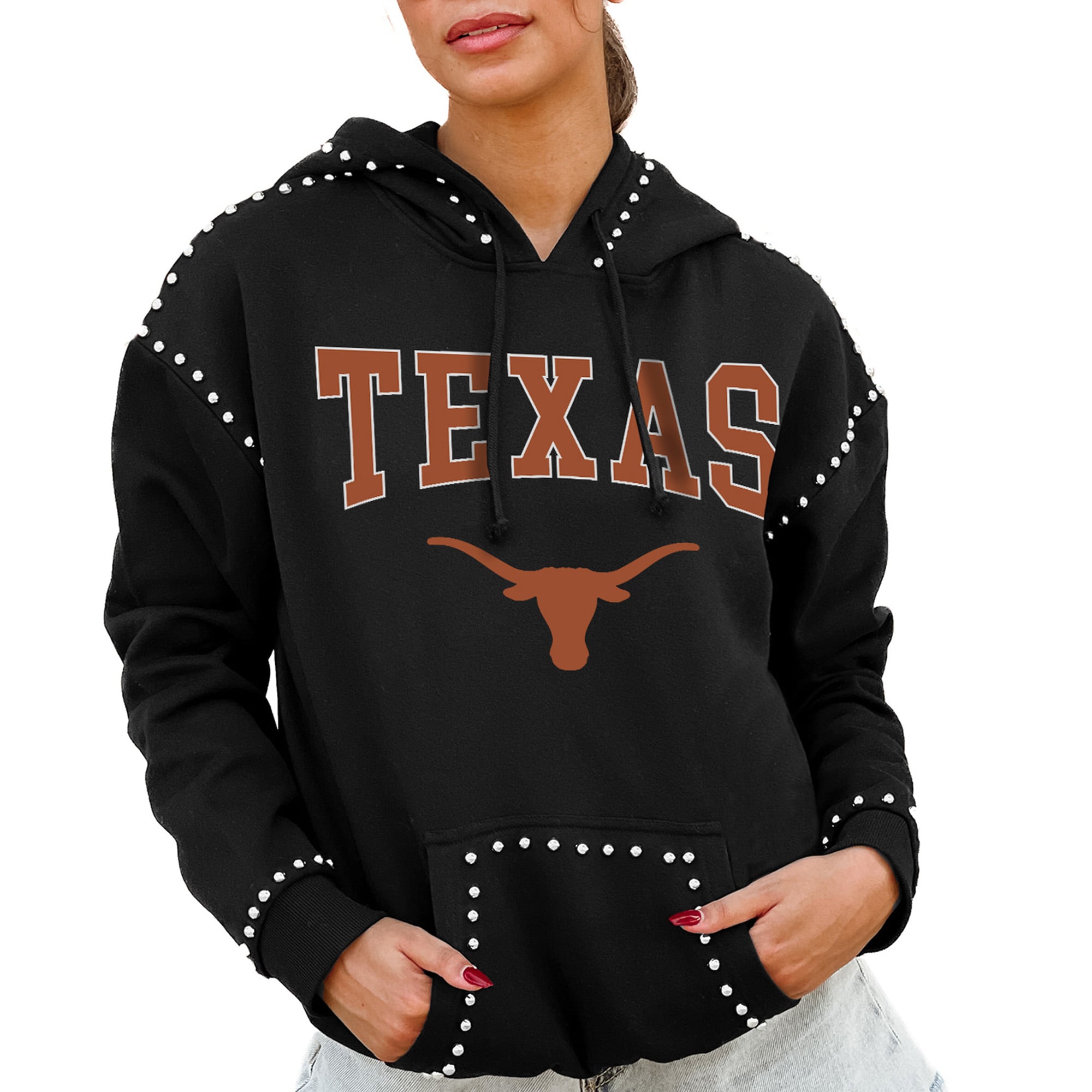 Texas Longhorns Gameday Couture Women's Studded Pullover Hoodie - Black
