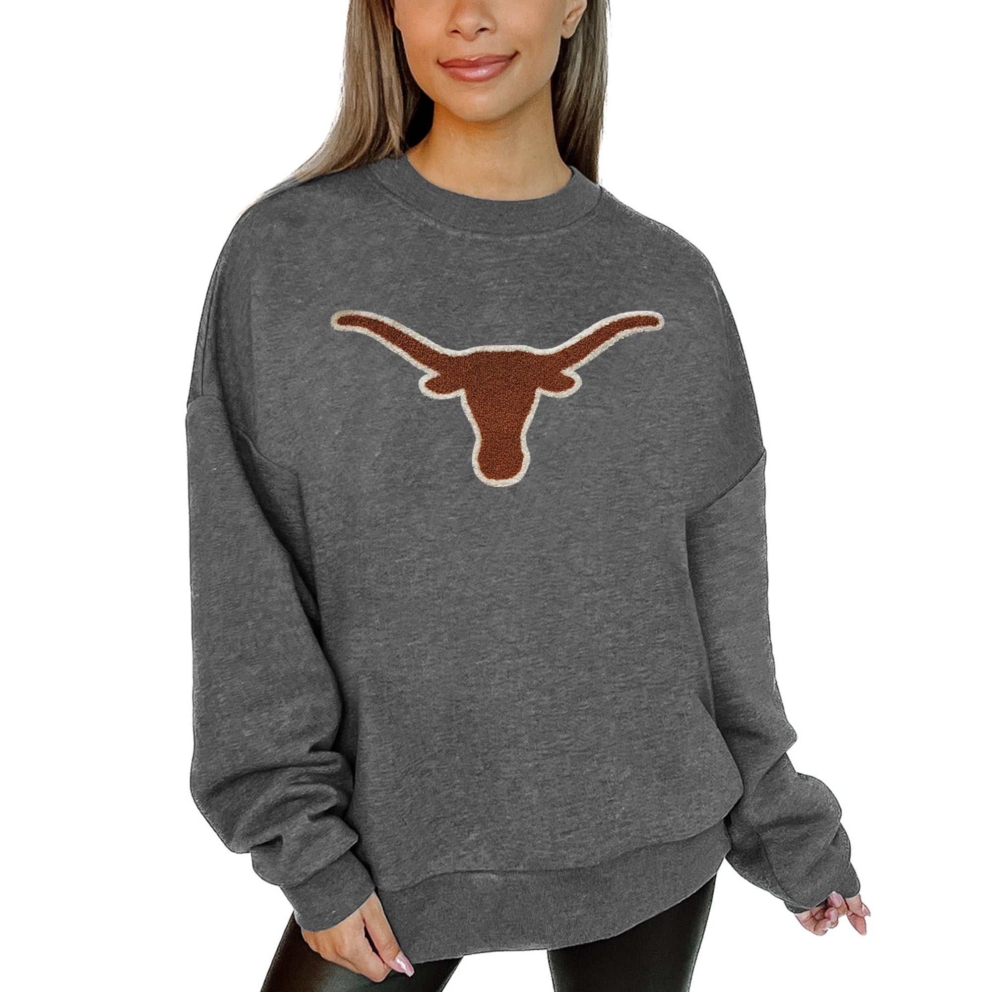 Texas Longhorns Gameday Couture Women's Rebound Fleece Pullover Sweatshirt - Charcoal