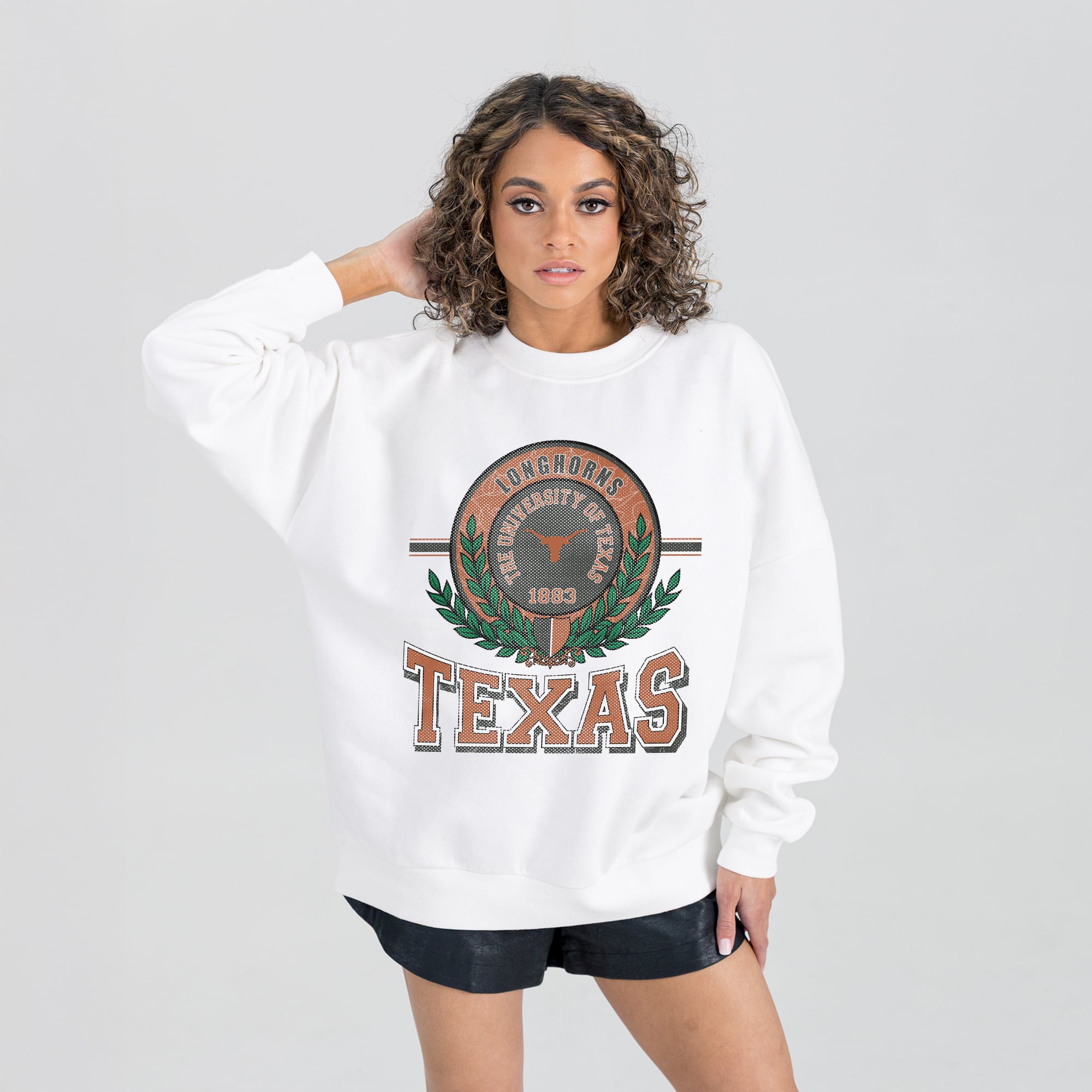Texas Longhorns Gameday Couture Women's Hot Shot Fleece Pullover Sweatshirt - White