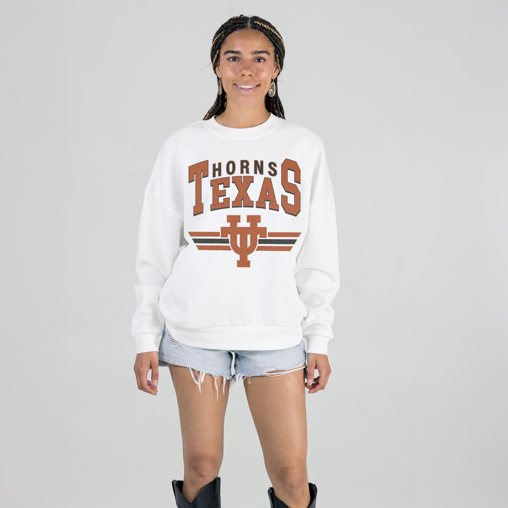 Gameday Couture Women's Oversized Premium Fleece Sweatshirt White