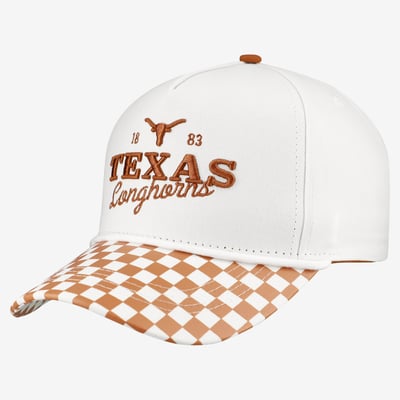 Texas Longhorns Gameday Social Women's Albon Check 5-Panel Rope Adjustable Hat - White
