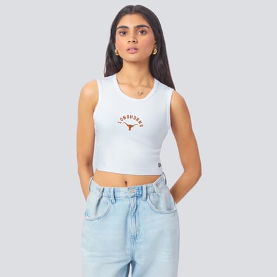 Texas Longhorns Hype and Vice Women's Cut Off Tank Top - White
