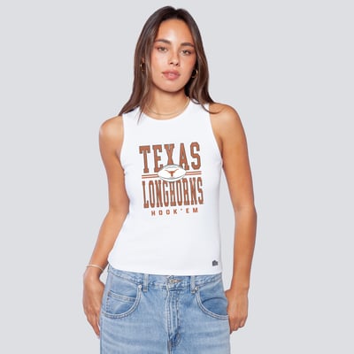 Texas Longhorns Hype and Vice Women's Full Length Tank Top   - White