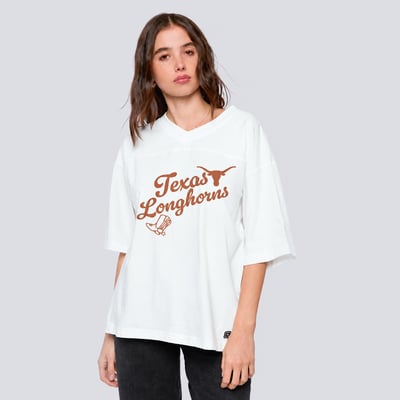 Texas Longhorns Hype and Vice Women's Oversized Football Top - White
