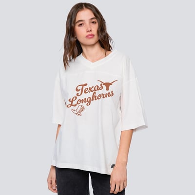 Texas Longhorns Hype and Vice Women's Oversized Football Top - White
