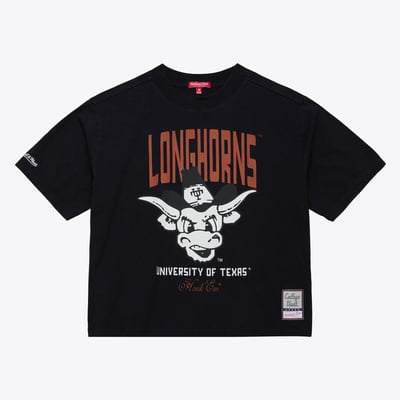 Texas Longhorns Mitchell & Ness Women's Cropped Boxy T-Shirt - Black