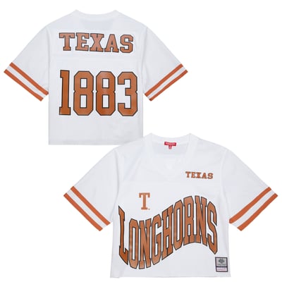 Texas Longhorns Mitchell & Ness Women's Cropped Fashion Jersey - White