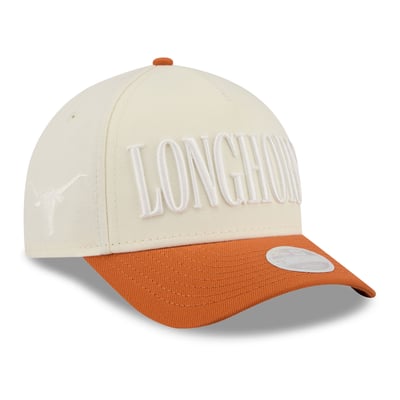 Texas Longhorns New Era Women's Tonal A-Frame 9FORTY Adjustable Hat - White/Texas Orange