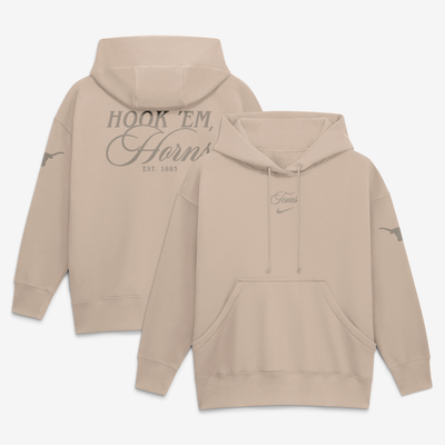 Texas Longhorns Nike Women's Neutral Stance Phoenix Fleece Oversized Hoodie - Tan
