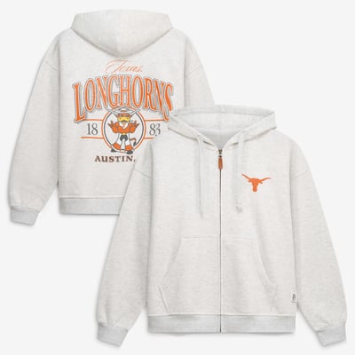  Texas Longhorns Pressbox Women's Janise Full-Zip Hoodie - Heather Gray