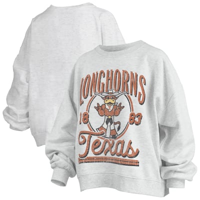 Texas Longhorns Pressbox Women's Oversized Bravo Melange Janise Sweatshirt - Heather Gray