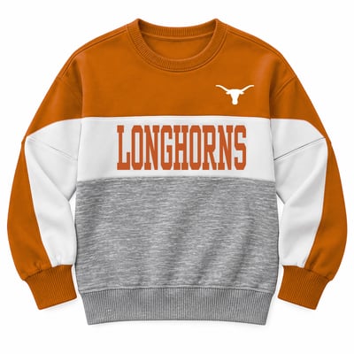 Texas Longhorns Profile Women's Plus Size Trio Sweatshirt - Texas Orange/Heather Gray