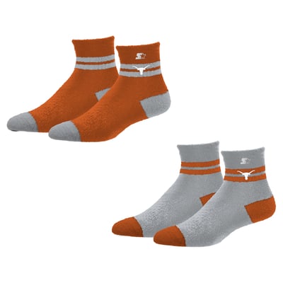 Texas Longhorns Starter Women's Cozy Cuff Stripes Quarter-Length Plush Socks