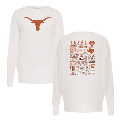 Texas Longhorns Women's Impressions Lainey Ribbed Tunic Tri-Blend Sweatshirt - White