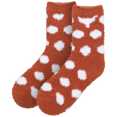  Texas Longhorns ZooZatz Women's Fuzzy Dot Ankle Socks
