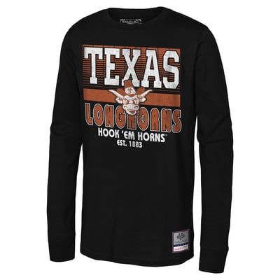 Texas Longhorns Mitchell & Ness Youth Retro Big Game Long Sleeve T-Shirt - Black
