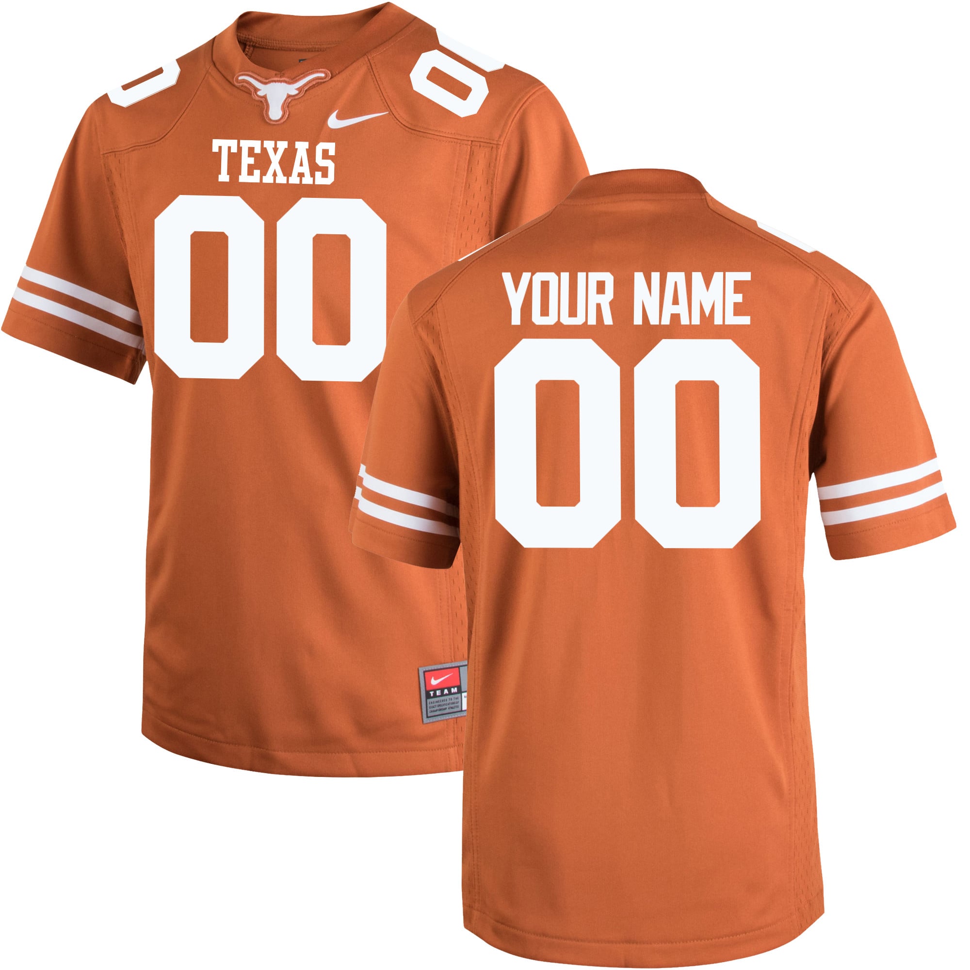 Texas Longhorns Nike Youth Custom Replica Jersey - Orange