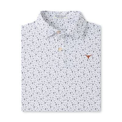  Texas Longhorns Peter Millar Youth Kick Off Performance Jersey Polo - Gray