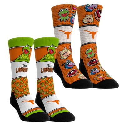  Texas Longhorns Rock Em Youth Muppets 2-Pack Crew Socks Set