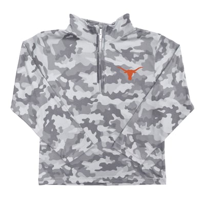  Texas Longhorns Vive La Fete Youth Camo Quarter-Zip Sweatshirt - Gray