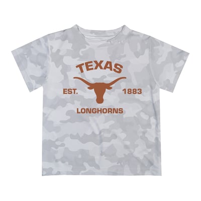  Texas Longhorns Vive La Fete Youth Est. Date Camo T-Shirt - Gray