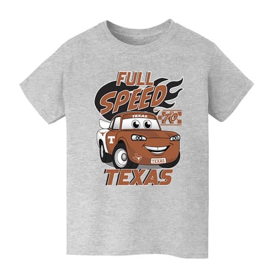  Texas Longhorns Vive La Fete Youth Full Speed T-Shirt - Gray